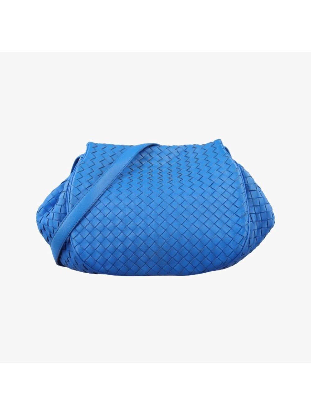 Bottega Veneta Intrecciato Blue Lambskin Shoulder Bag